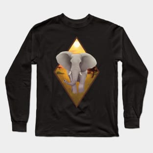 Realistic African elephant Long Sleeve T-Shirt